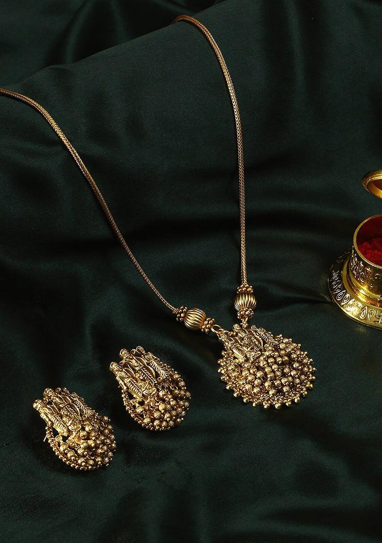 Gold Plain Gold Plated Jewellery Set