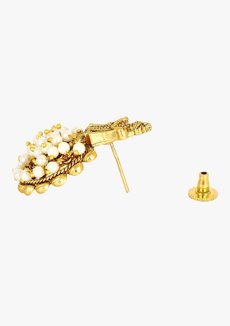 Gold Pearl Beaded Gold Plated Jewellery Set