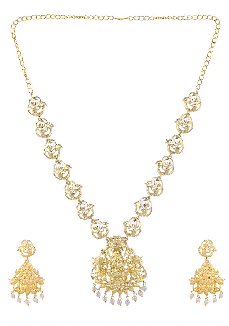 Gold Plated Anti Tarnish Temple Jewellery Set