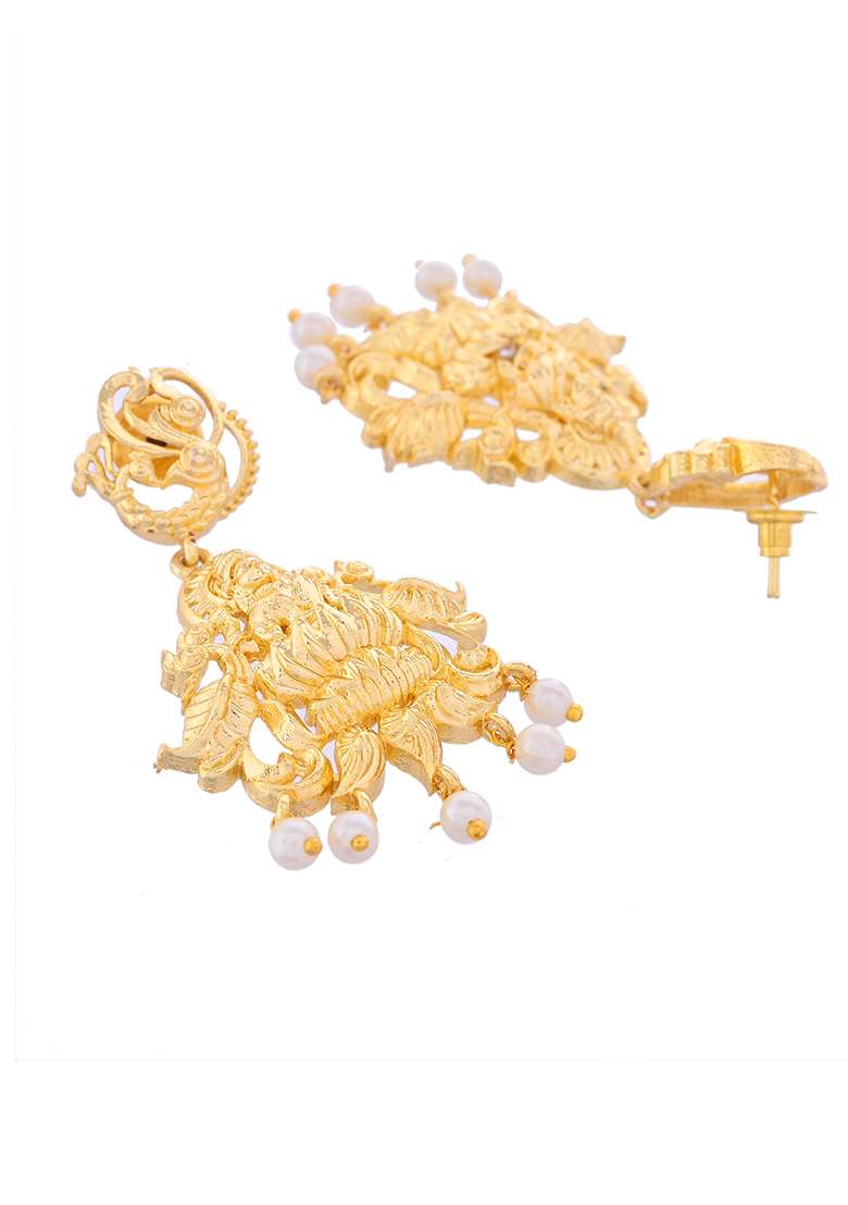 Gold Plated Anti Tarnish Temple Jewellery Set - Indya