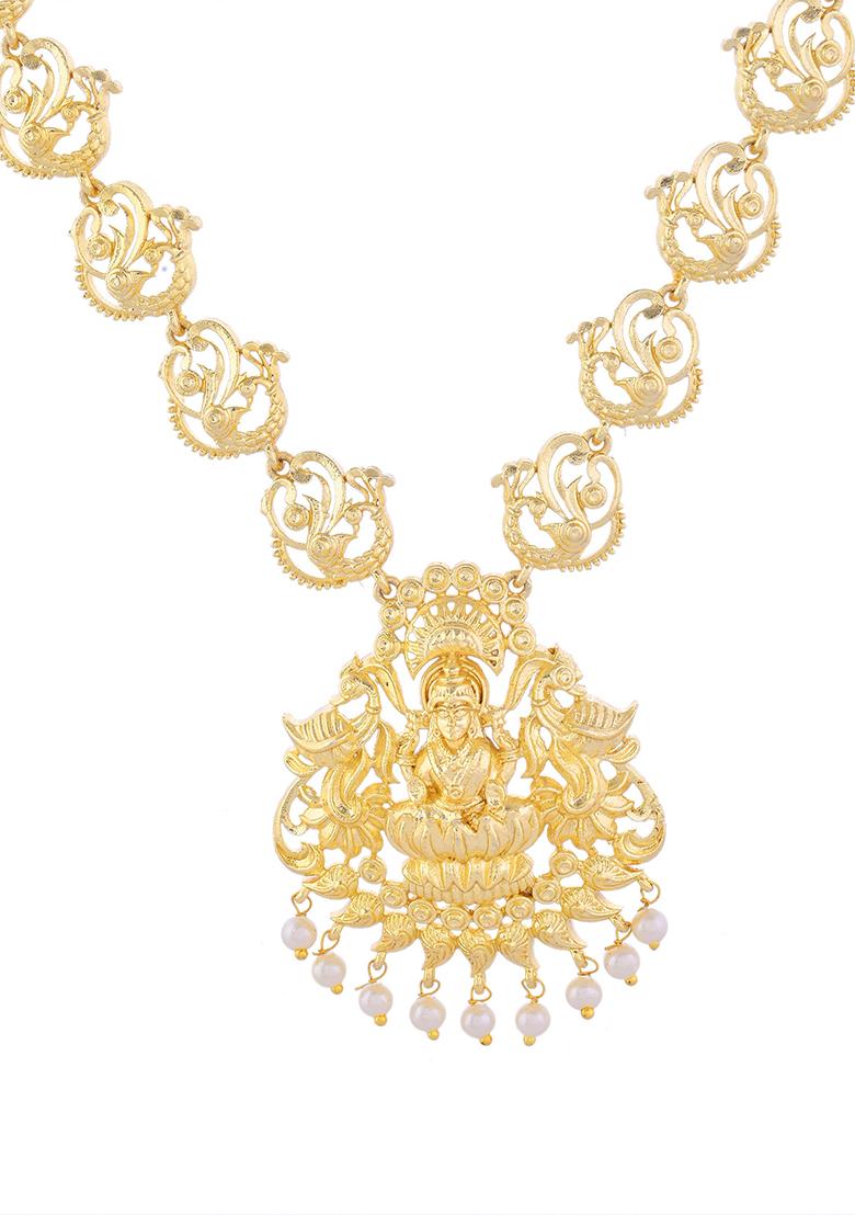 Gold Plated Anti Tarnish Temple Jewellery Set