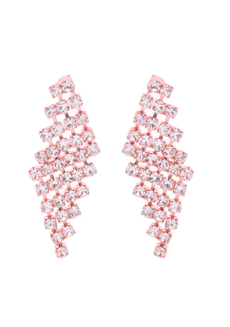 Rose Gold Plated Stone Studded Jewellery Set - Indya