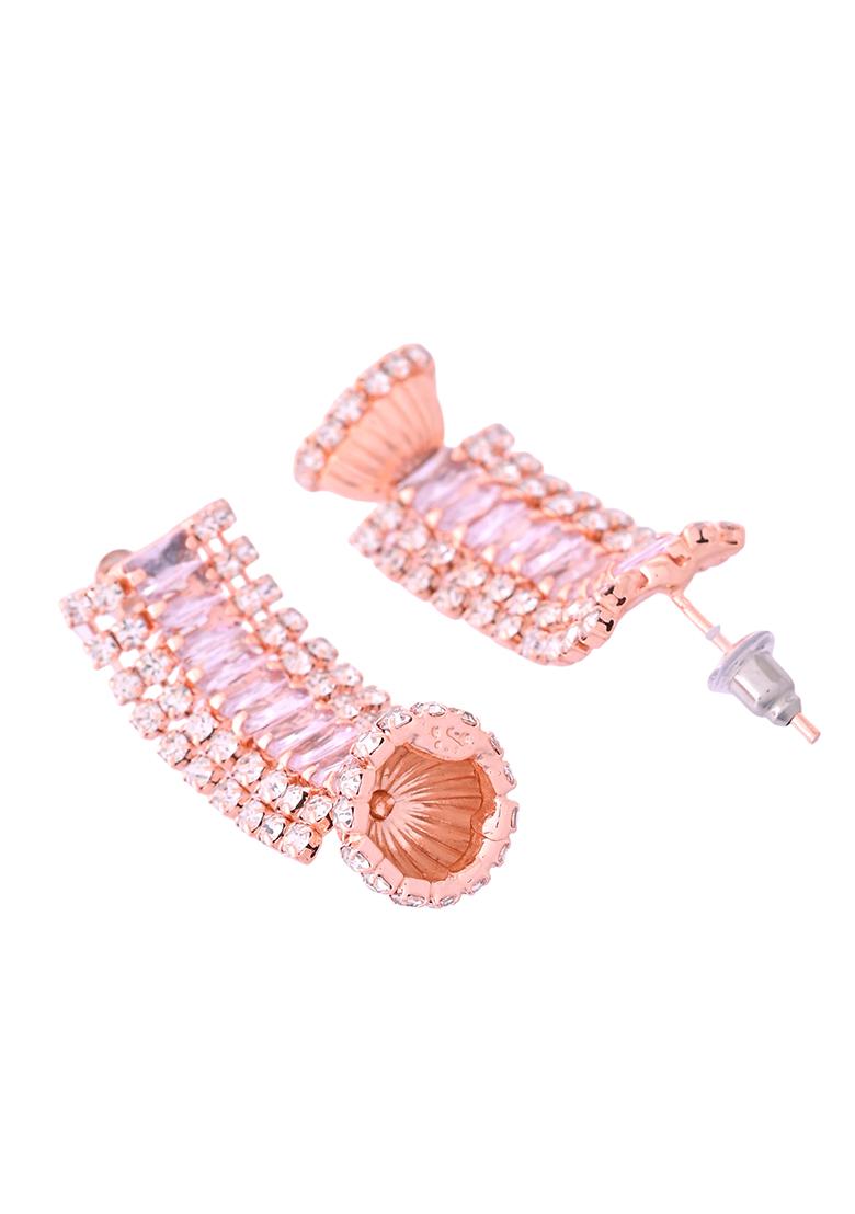 Rose Gold Plated Artificial Stones Studded Choker Jewellery Set