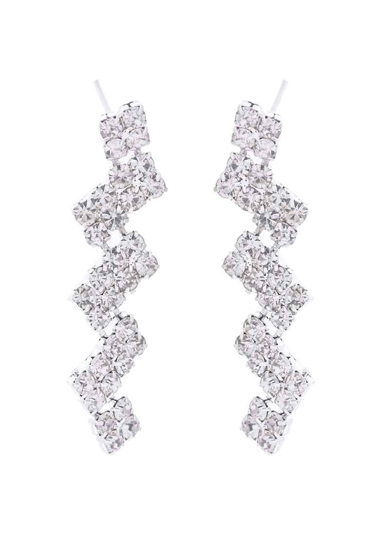 Silver Plated Stones Studded Minimal Designed Jewellery Set - Indya