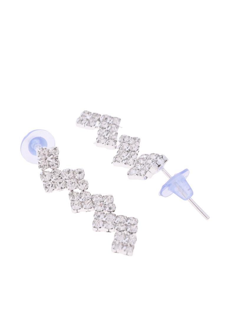 Silver Plated Stones Studded Minimal Designed Jewellery Set