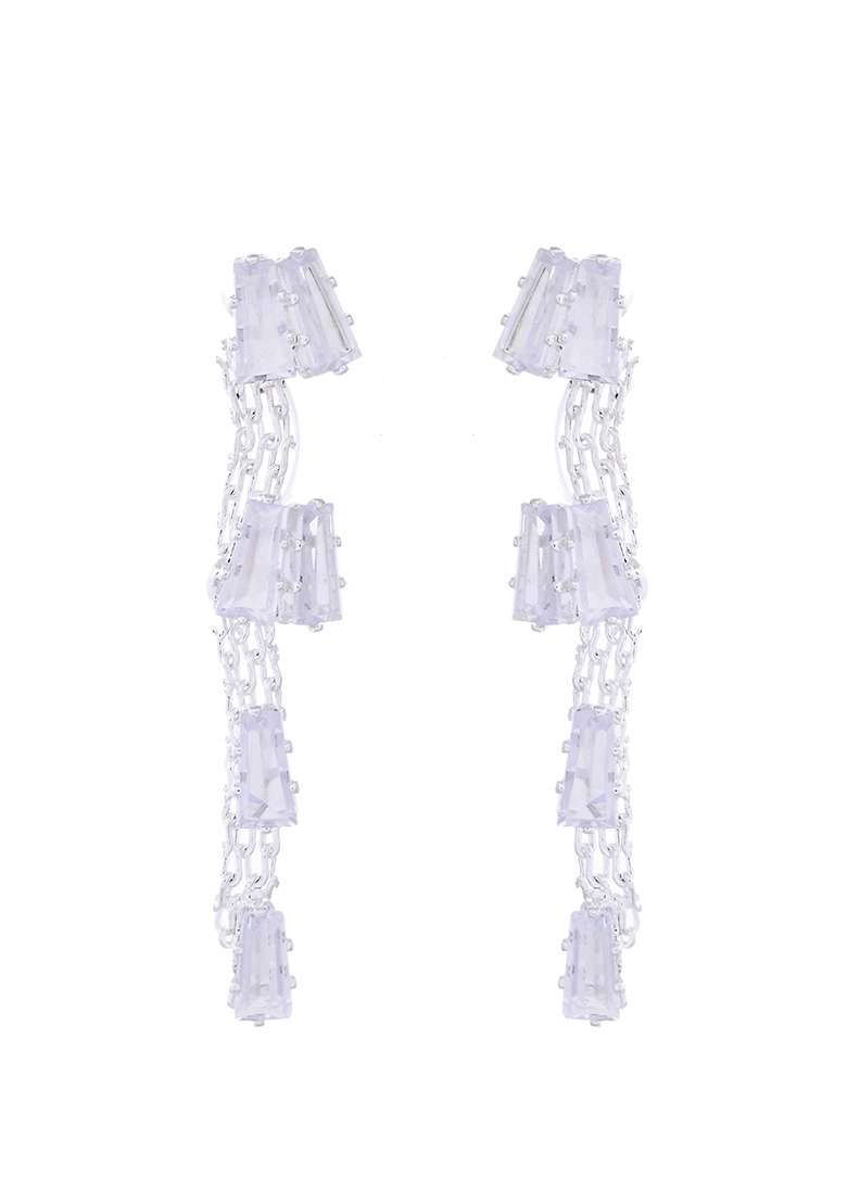 Silver Plated Artifical Stone Studded Necklace Set - Indya