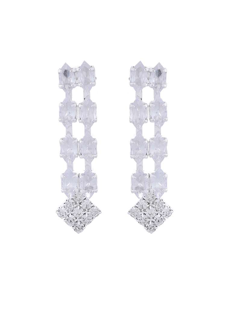 Silver Plated Cz Stones Studded Necklace Set - Indya