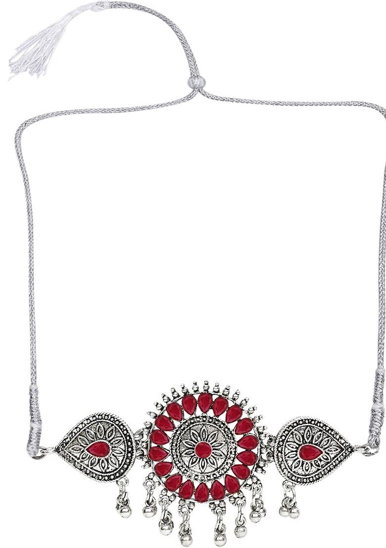 Silver Beaded Gold Plated Necklace Set