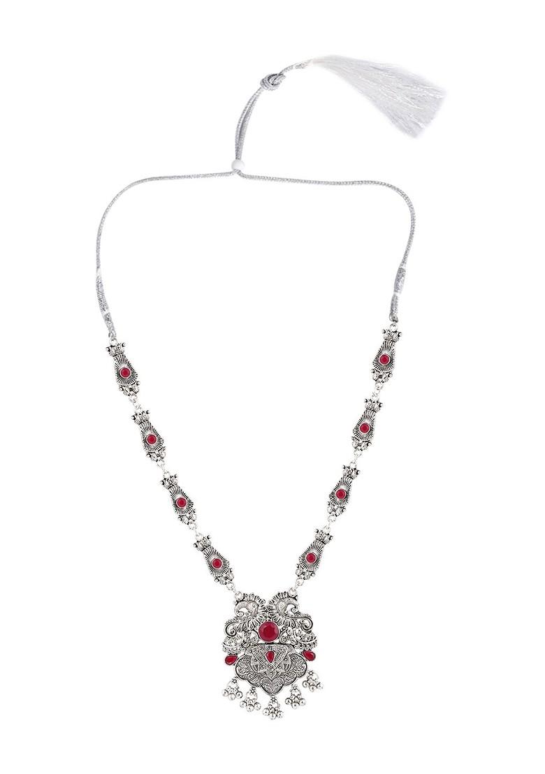 Silver Beaded Gold Plated Necklace Set