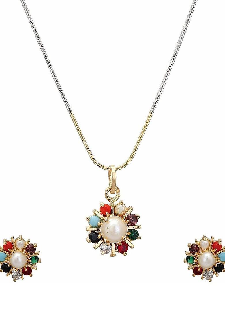 Gold Beaded Gold Plated Necklace Set