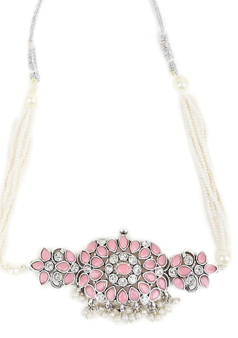 Silver Beaded Gold Plated Necklace Set