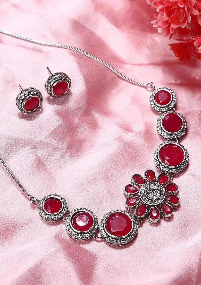 Silver Beaded Gold Plated Necklace Set