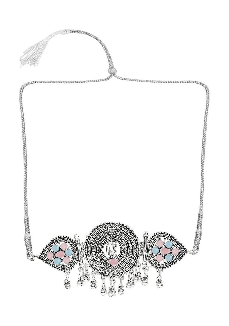 Silver Beaded Gold Plated Necklace Set