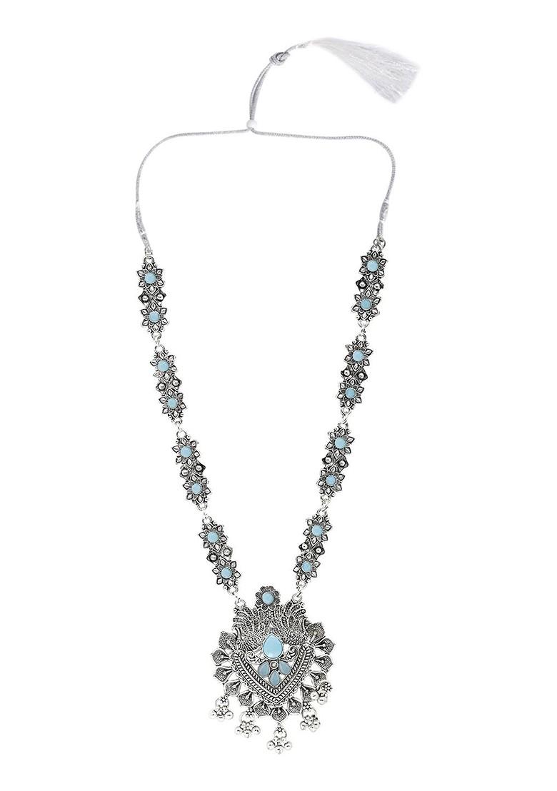 Silver Beaded Gold Plated Necklace Set