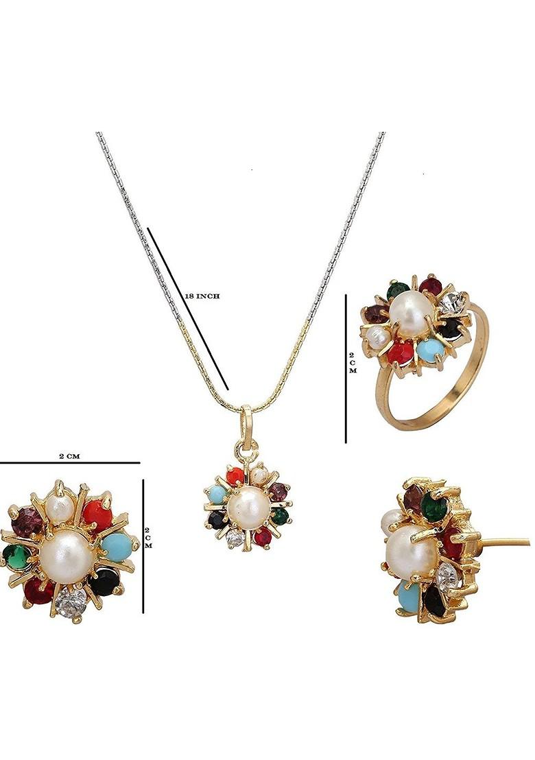 Gold Beaded Gold Plated Necklace Set