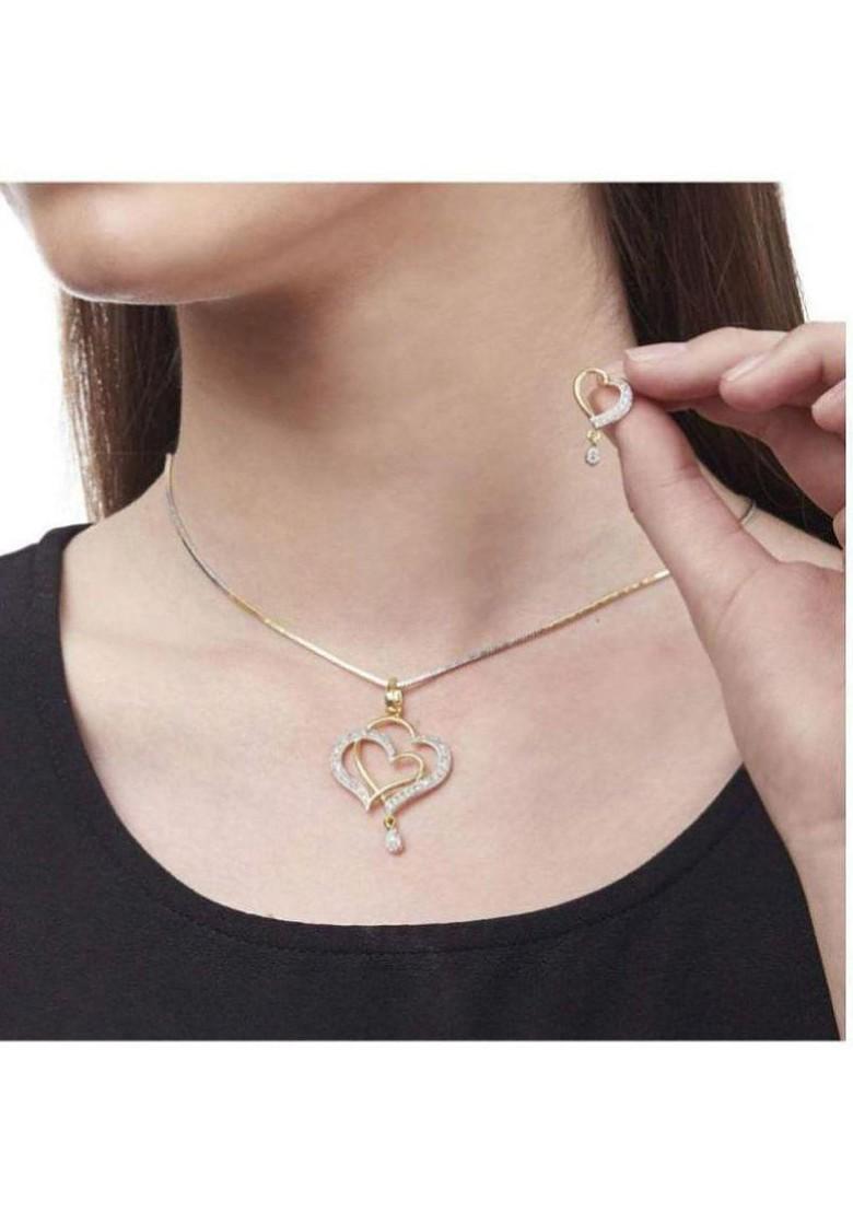 Gold Stone Studded Gold Plated Necklace Set