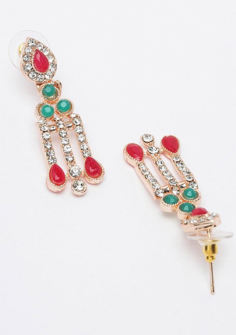 Gold Kundan And Ad Studded Gold Plated Necklace Set