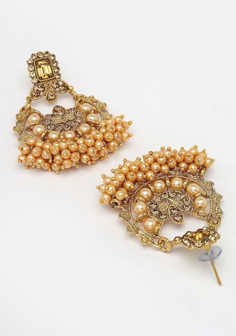 Gold Beaded Gold Plated Necklace Set