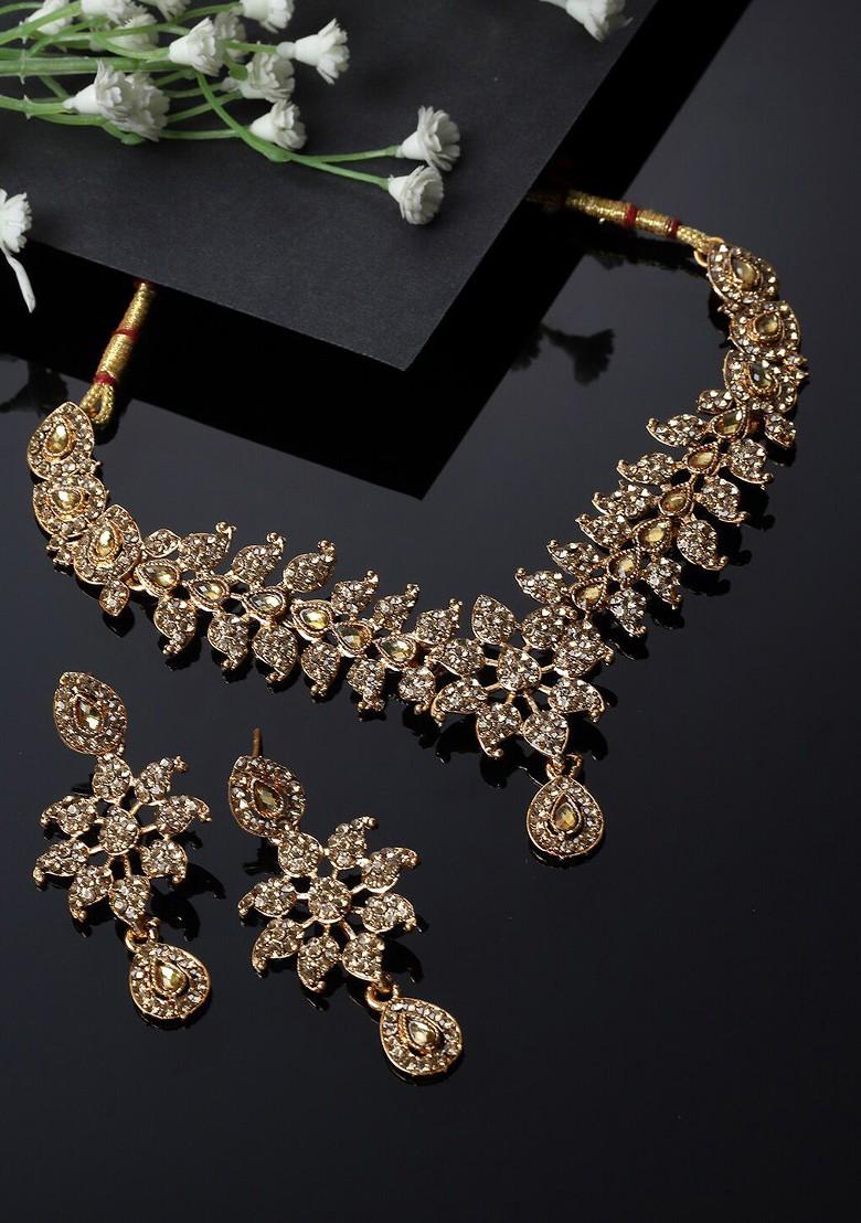 Gold Beaded Gold Plated Necklace Set