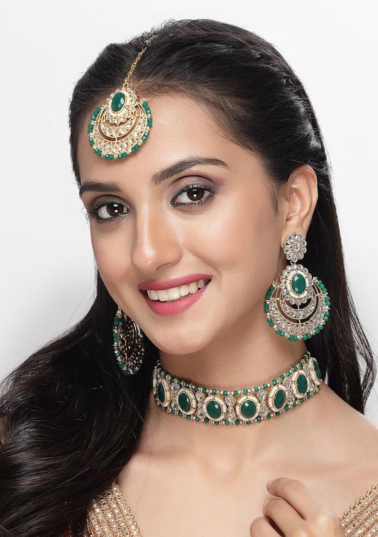 Gold Beaded Gold Plated Necklace Set