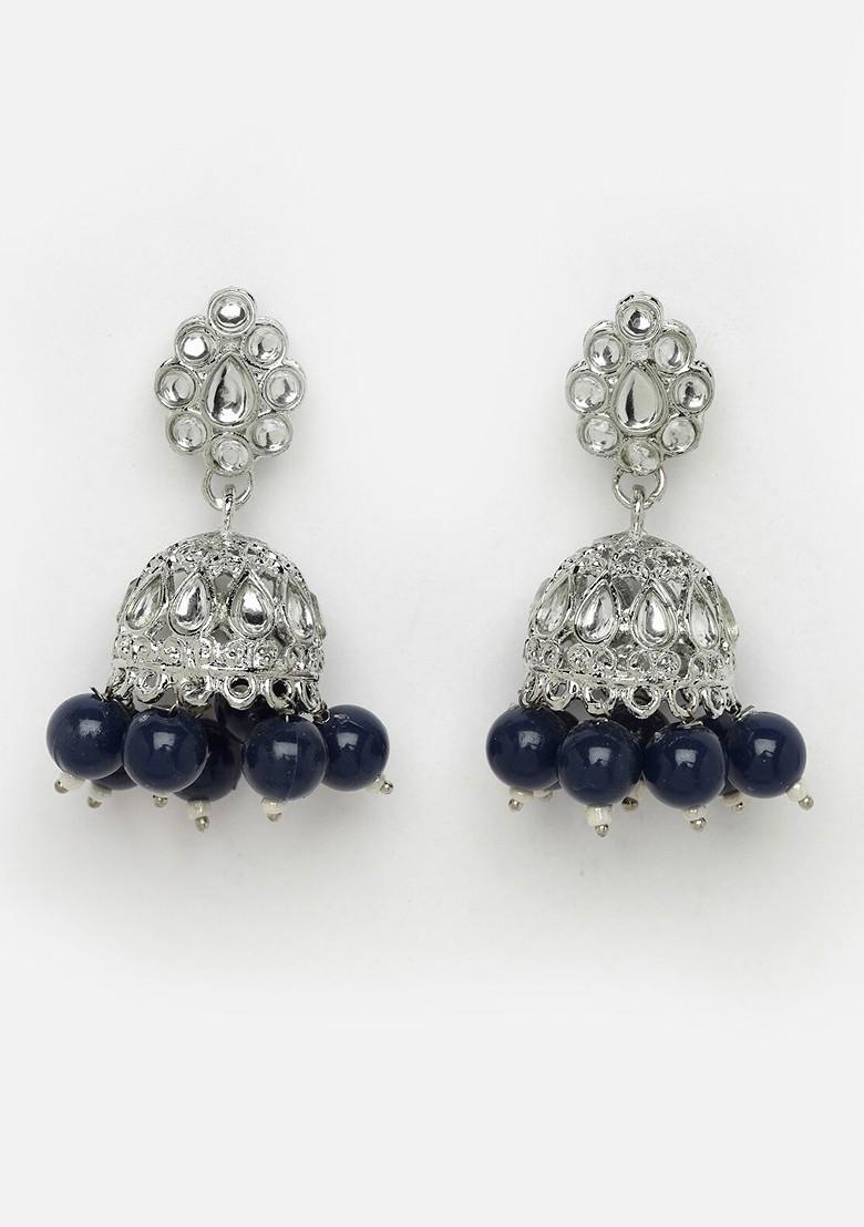 Silver Beaded Rhodium Plated Necklace Set