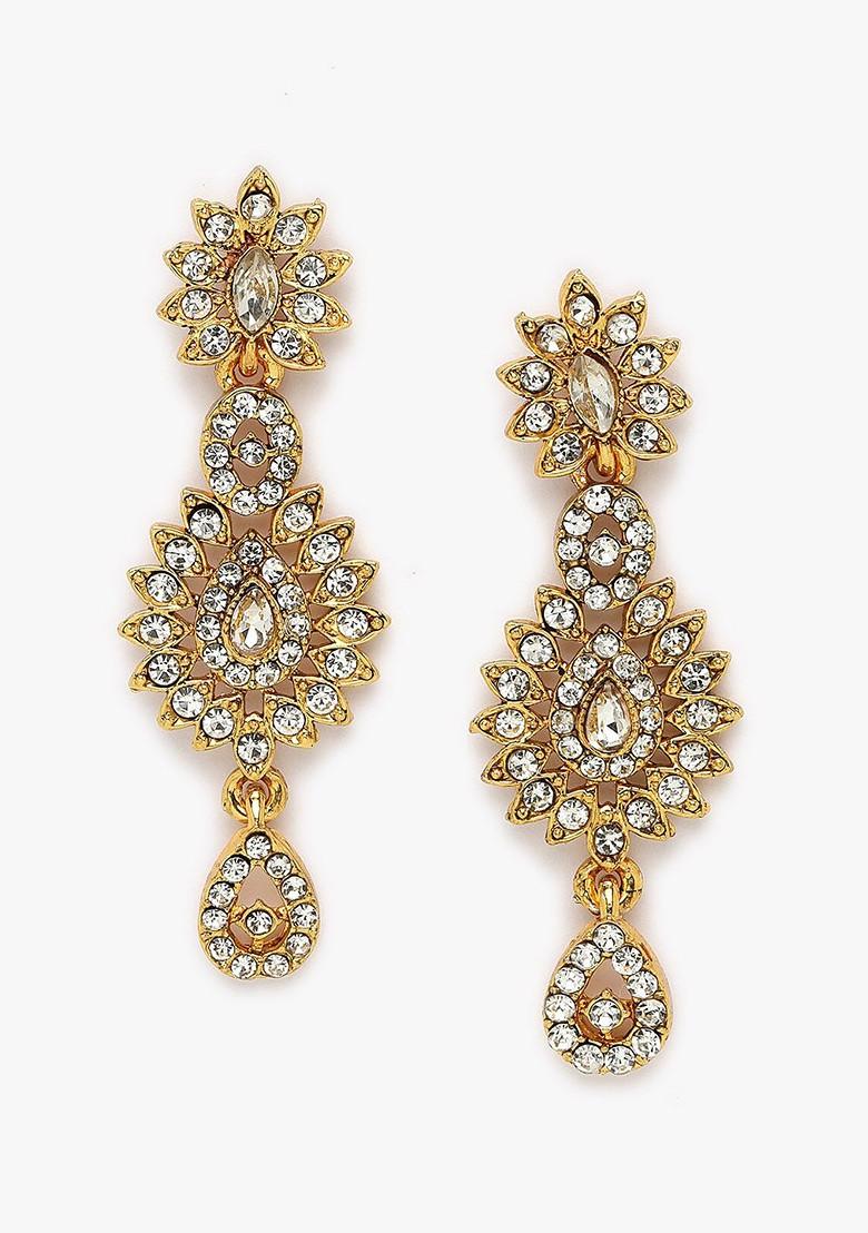 Gold Stone Studded Gold Plated Necklace Set