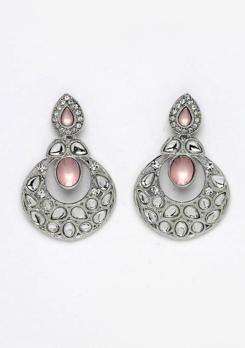 Silver Beaded Rhodium Plated Necklace Set