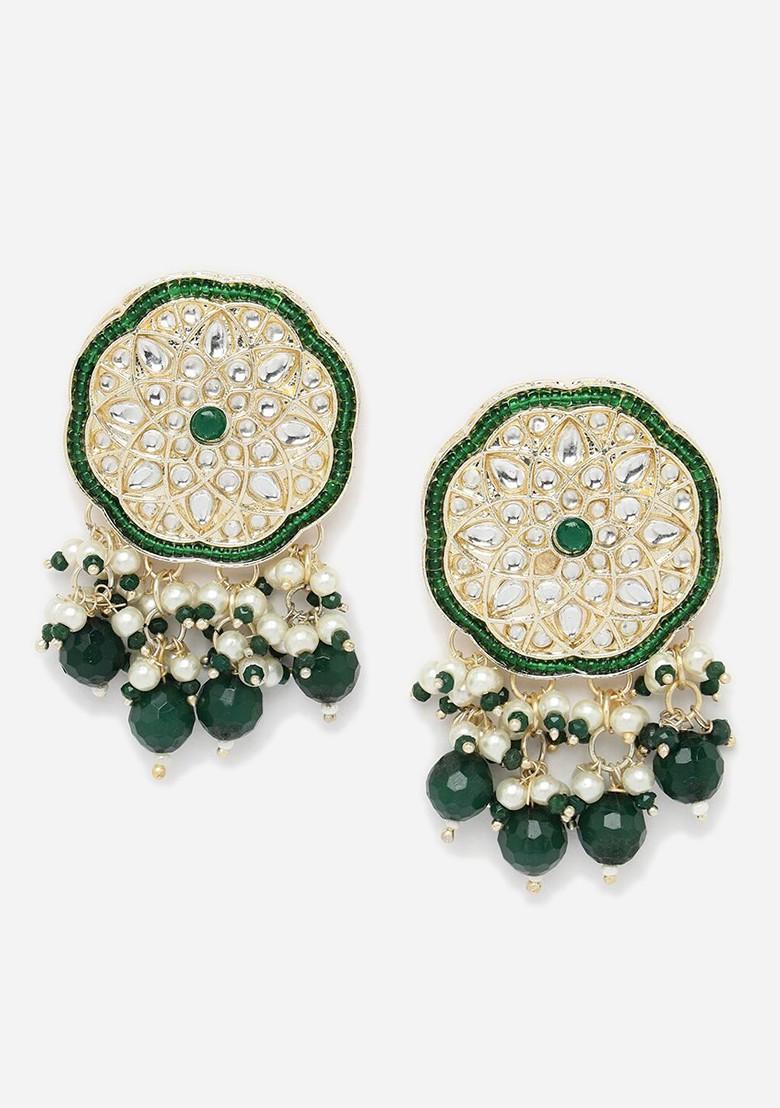 Gold Pearl Beaded Gold Plated Necklace Set