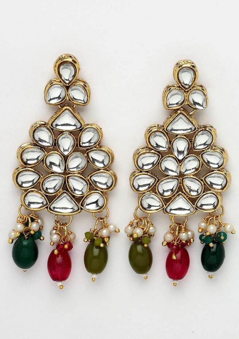 Gold Beaded Gold Plated Necklace Set - Indya