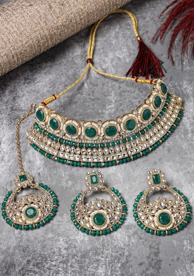 Gold Beaded Gold Plated Necklace Set