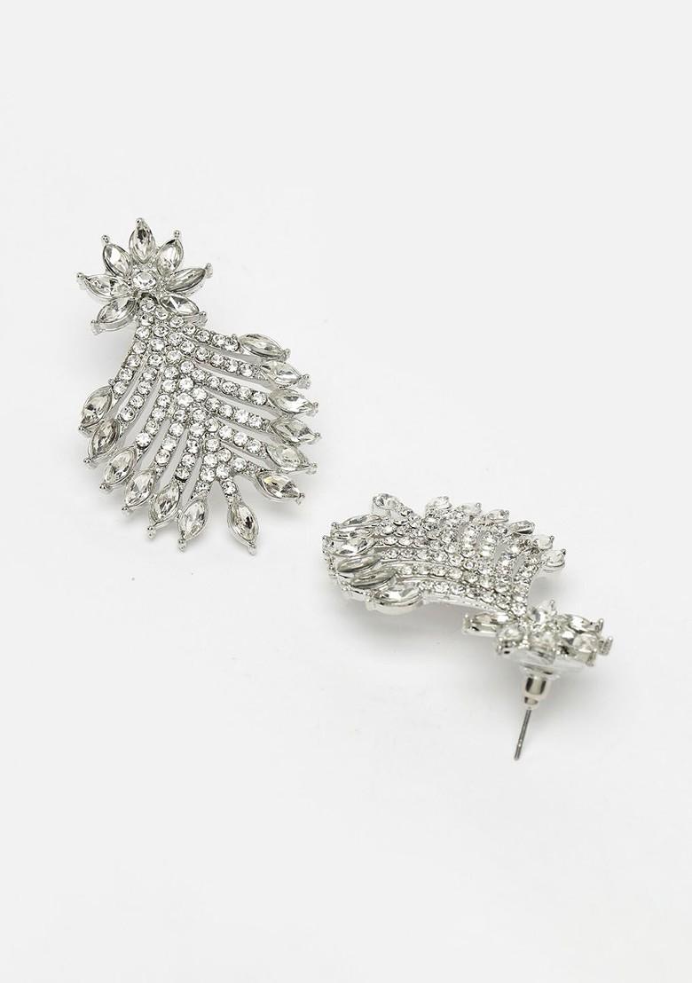 Silver Beaded Rhodium Plated Necklace Set