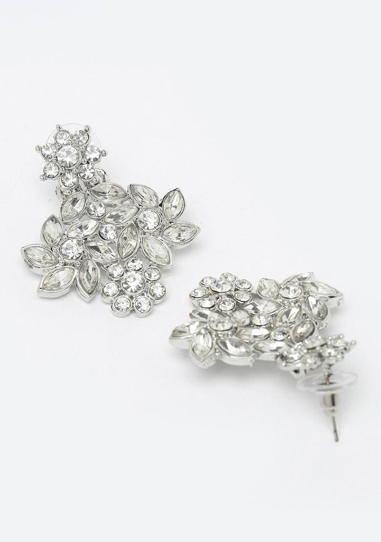 Silver Beaded Rhodium Plated Necklace Set