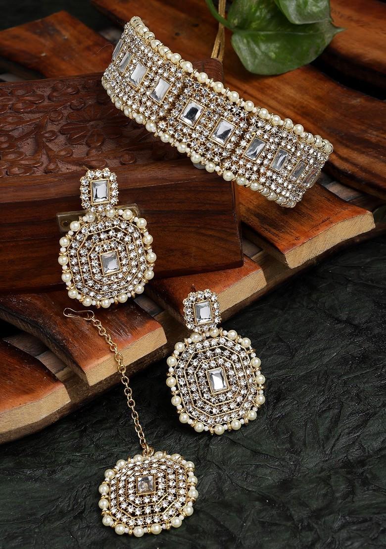 Gold Beaded Gold Plated Necklace Set