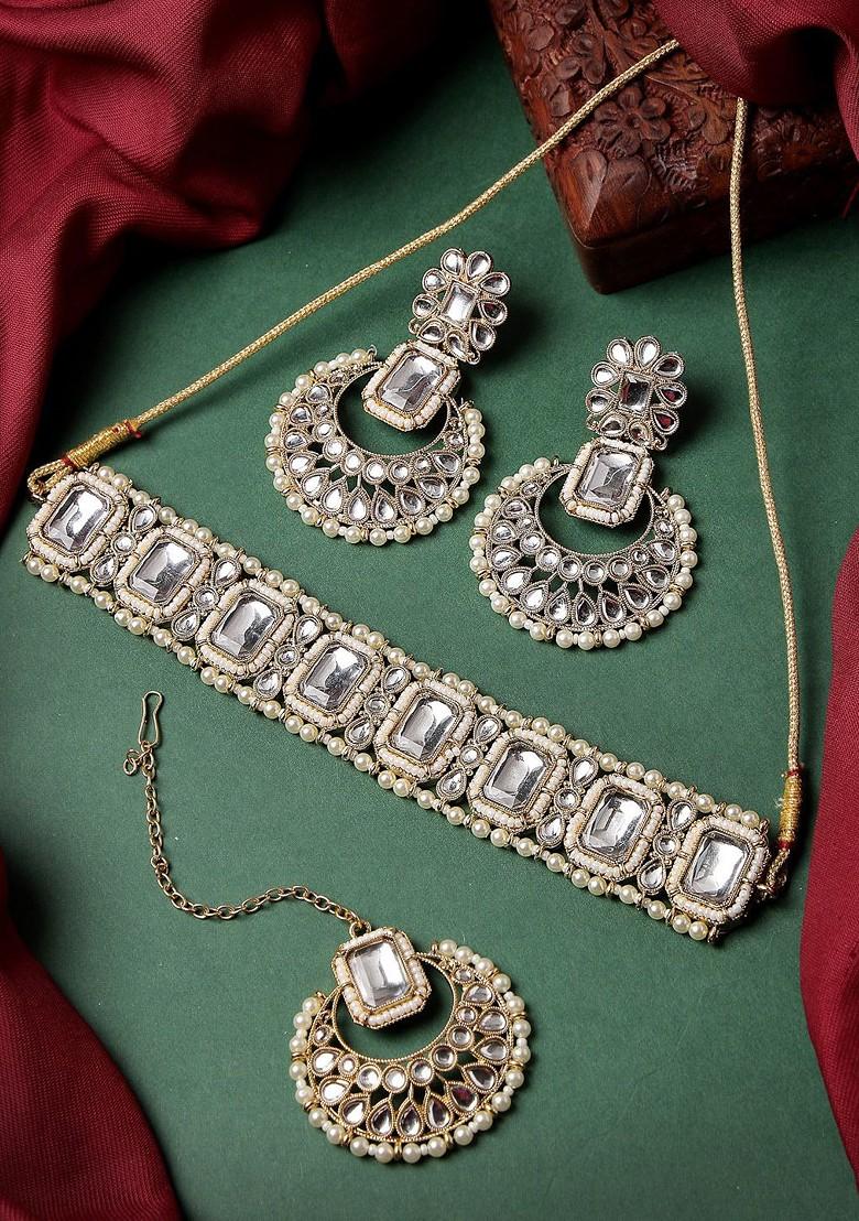 Gold Beaded Gold Plated Necklace Set