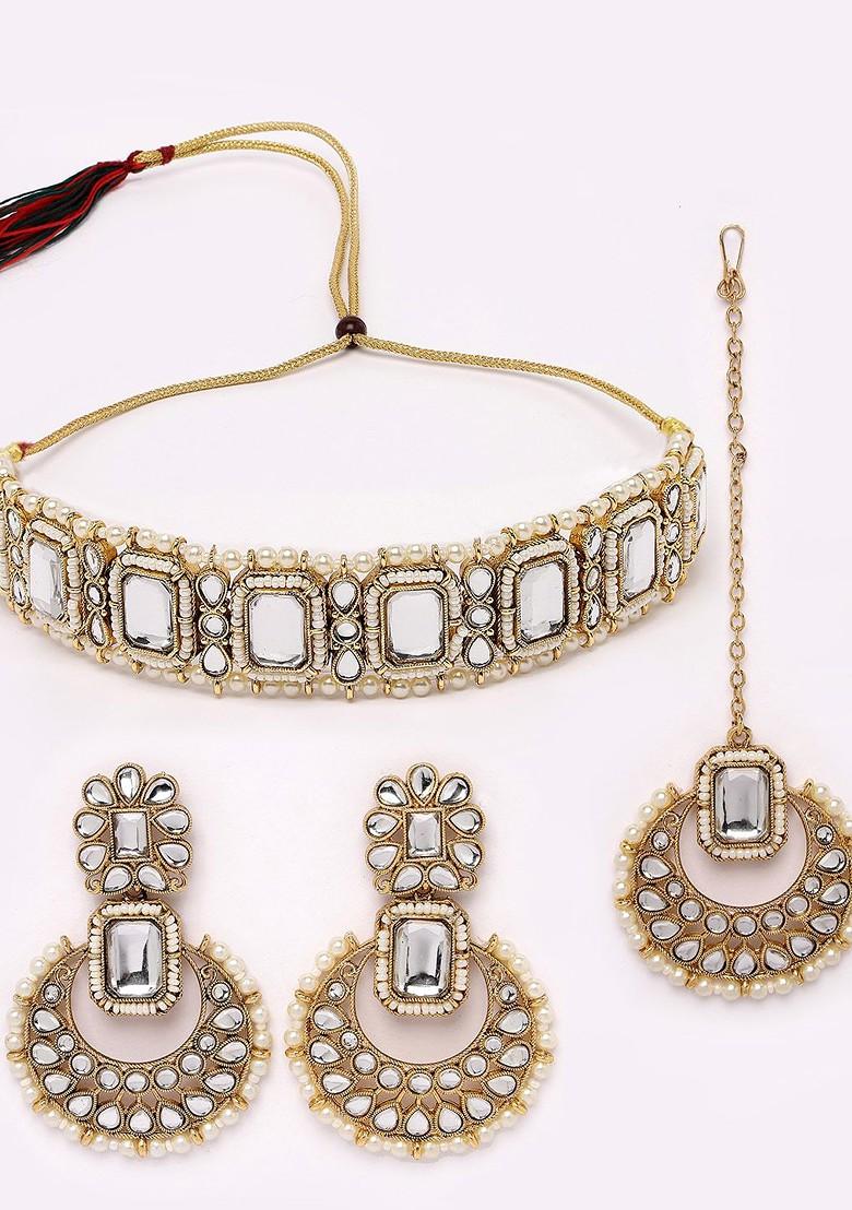 Gold Beaded Gold Plated Necklace Set