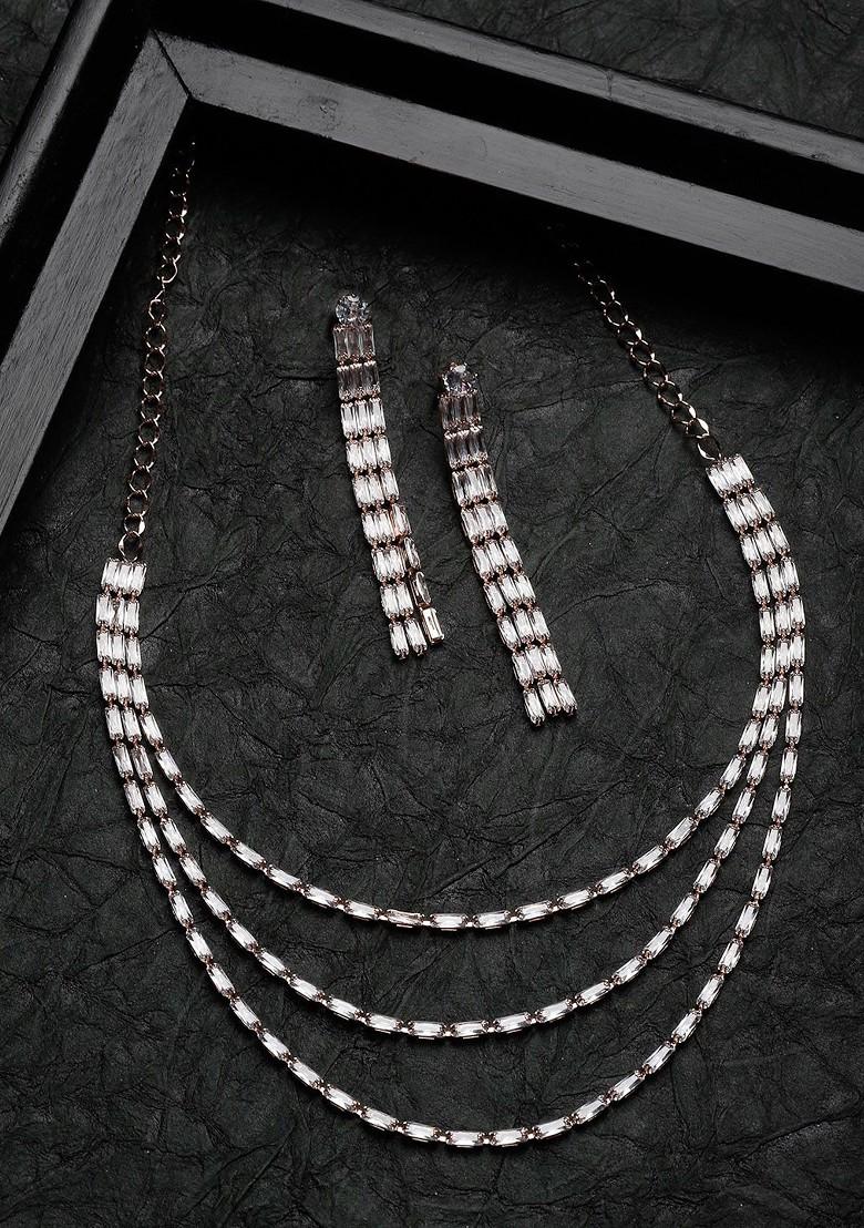 Rose Gold Beaded Gold Plated Necklace Set