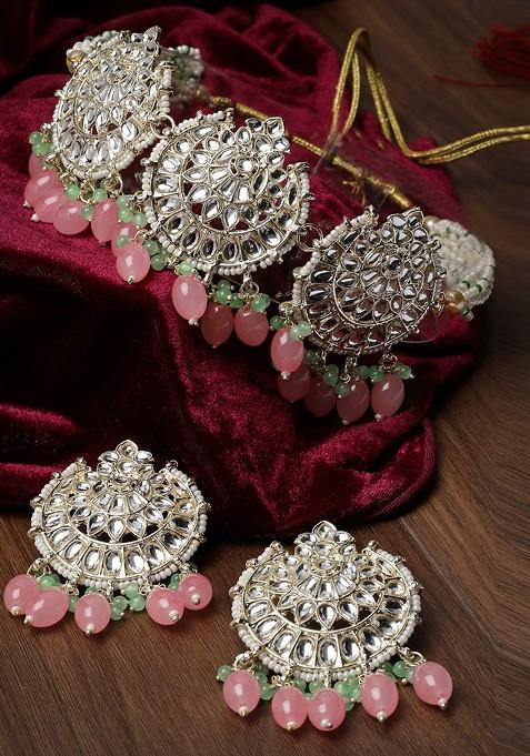 Gold Beaded Gold Plated Necklace Set