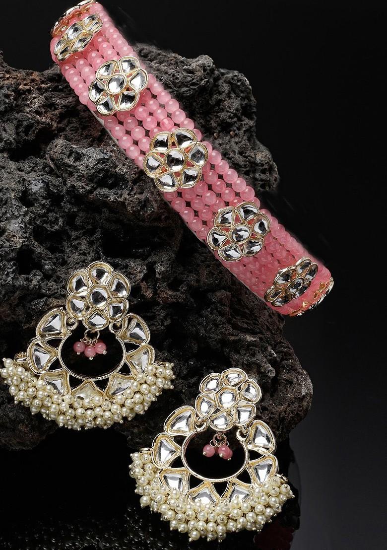 Gold Beaded Gold Plated Necklace Set