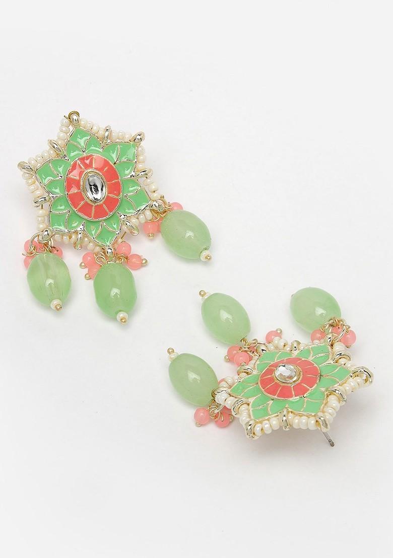 Gold Beaded Gold Plated Necklace Set