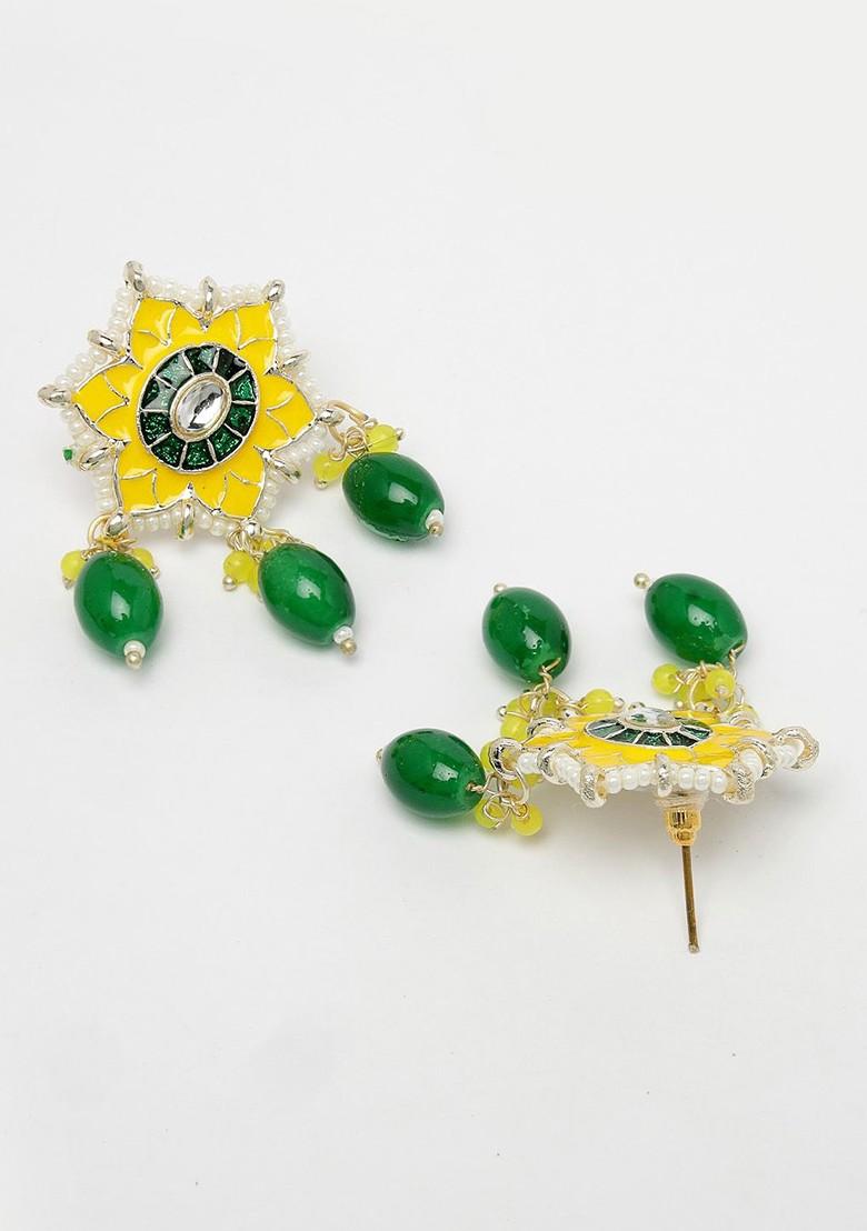 Gold Beaded Gold Plated Necklace Set