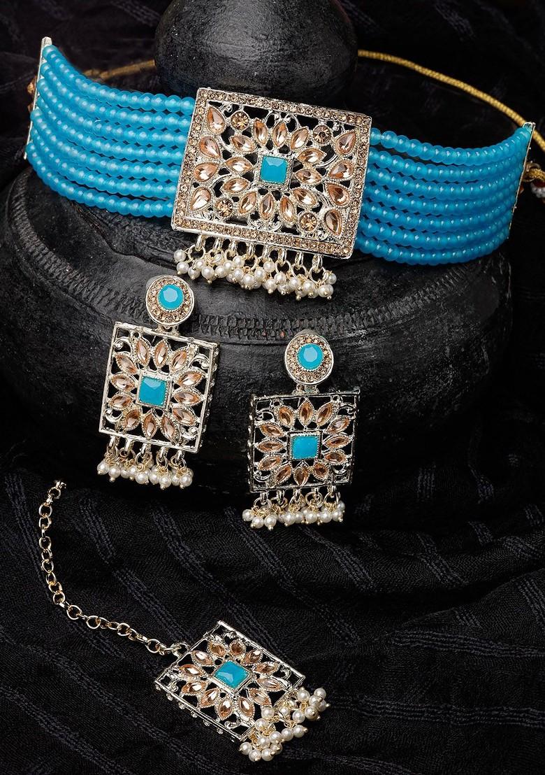 Gold Beaded Gold Plated Necklace Set