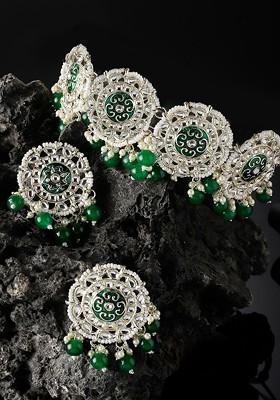 Gold Beaded Gold Plated Necklace Set