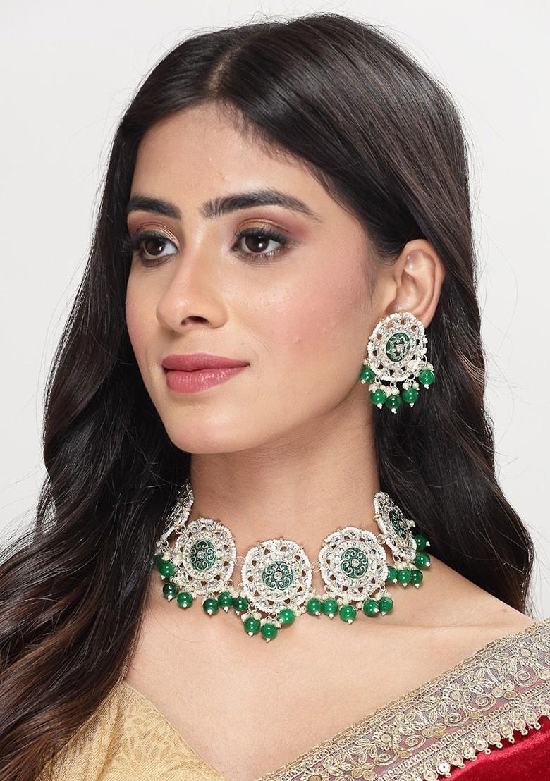 Gold Beaded Gold Plated Necklace Set