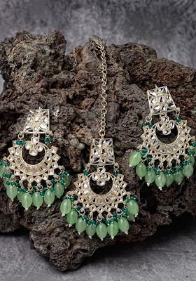 Gold Beaded Gold Plated Necklace Set