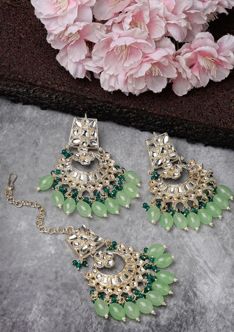 Gold Beaded Gold Plated Necklace Set