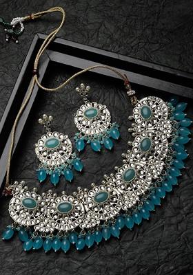 Gold Beaded Gold Plated Necklace Set