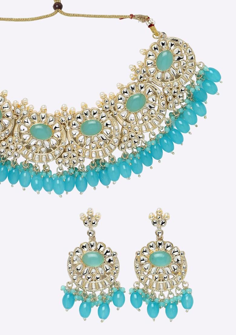 Gold Beaded Gold Plated Necklace Set