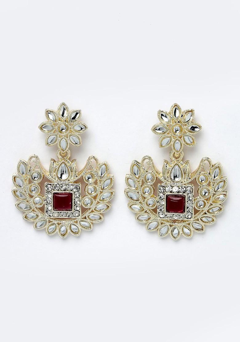 Gold Stone Studded Gold Plated Necklace Set