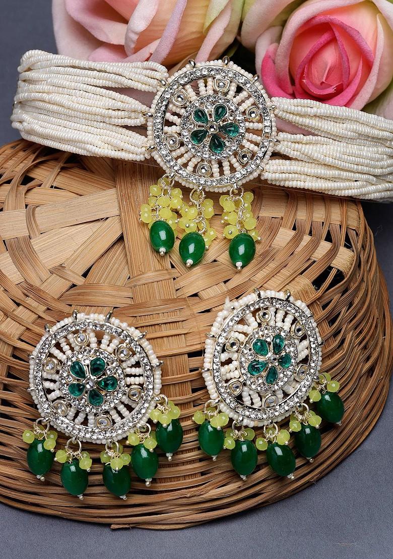 Gold Beaded Gold Plated Necklace Set