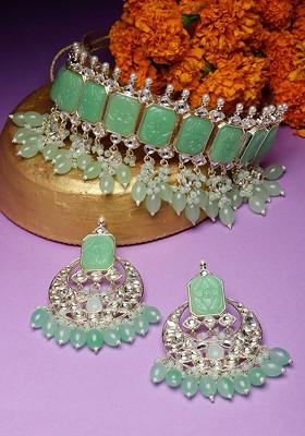 Gold Beaded Gold Plated Necklace Set